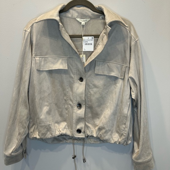 Max Studio Oyster Color Faux Suede Jacket - Picture 2 of 5